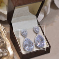 Luxury Bridal Wedding Dress Drop Earrings, Classic Fashion OL Water Drop Statement Earrings view 5
