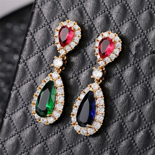 Vintage Baroque Stud Earrings, Court Style Colorful Statement Ear Jewelry, Luxurious Modern Design