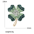 Alloy Rhinestone Four Leaf Clover Brooch Pin For Women’s Apparel view 5