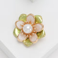Alloy Enamel Camellia Brooch Pin For Fashion Apparel Decoration view 4