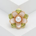 Alloy Enamel Camellia Brooch Pin For Fashion Apparel Decoration view 2