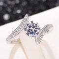 Fairy High End Design Imitation Moissanite Ring Adjustable Commuter Finger Ring From view 3