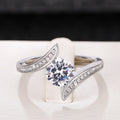 Fairy High End Design Imitation Moissanite Ring Adjustable Commuter Finger Ring From view 4