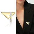Metal Alloy Triangle Zipper Brooch Pin For Suits And Coats view 2