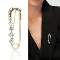Alloy Rhinestone Paperclip Brooch Pin For Fashion Clothing Fastening view 2