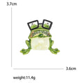 Alloy Enamel Glasses Frog Brooch Pin For Animal Fashion Accessories view 5