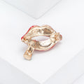 Alloy Enamel Rhinestone Lips Brooch For Fashion Clothing Accessories view 4