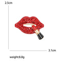 Alloy Enamel Rhinestone Lips Brooch For Fashion Clothing Accessories view 5