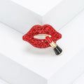 Alloy Enamel Rhinestone Lips Brooch For Fashion Clothing Accessories view 1