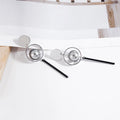 Elegant Minimalist Geometric Circle Studs With Faux Pearl Ball And Black Bar Tassel Alloy Drop Earrings view 4