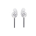 Elegant Minimalist Geometric Circle Studs With Faux Pearl Ball And Black Bar Tassel Alloy Drop Earrings view 5