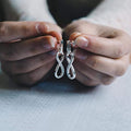 Romantic Infinity Love Symbol Earrings, Figure 8 Twisted Knot Long Ear Cuff Jewelry For Women view 2