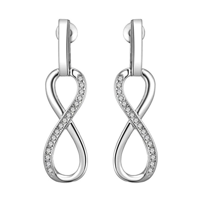 Romantic Infinity Love Symbol Earrings, Figure 8 Twisted Knot Long Ear Cuff Jewelry For Women