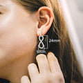 Romantic Infinity Love Symbol Earrings, Figure 8 Twisted Knot Long Ear Cuff Jewelry For Women view 5