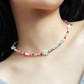 Korean Japanese Colorful Beaded Cartoon Pearl Flower Collarbone Necklace view 4