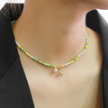 Korean Japanese Colorful Beaded Cartoon Pearl Flower Collarbone Necklace view 1