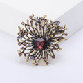 Crystal Glass Flower Brooch For Elegant Coat And Suit Decoration view 6