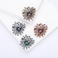 Crystal Glass Flower Brooch For Elegant Coat And Suit Decoration view 1