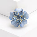 Alloy Cat Eye Five Petal Flower Brooch For Elegant Outfits view 2