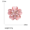 Alloy Cat Eye Five Petal Flower Brooch For Elegant Outfits view 5