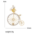 Alloy Rhinestone Enamel Bee Bicycle Brooch Pin For Fashion Accessories view 5