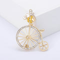 Alloy Rhinestone Enamel Bee Bicycle Brooch Pin For Fashion Accessories view 6