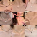 Light Luxury Alloy Pearl Rhinestone Tassel Geometric Clavicle Necklace For Women view 1