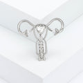 Metal Alloy Rhinestone Uterus Organ Brooch Pin For Creative Accessories view 4