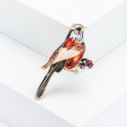 Colorful Enamel Bird Brooch Pin For Coats And Jackets