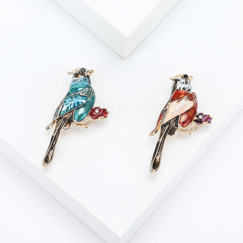 Colorful Enamel Bird Brooch Pin For Coats And Jackets