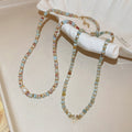 Light Luxury Faux Pearl Abacus Bead Necklace Geometric Line Collarbone Chain for Women view 3