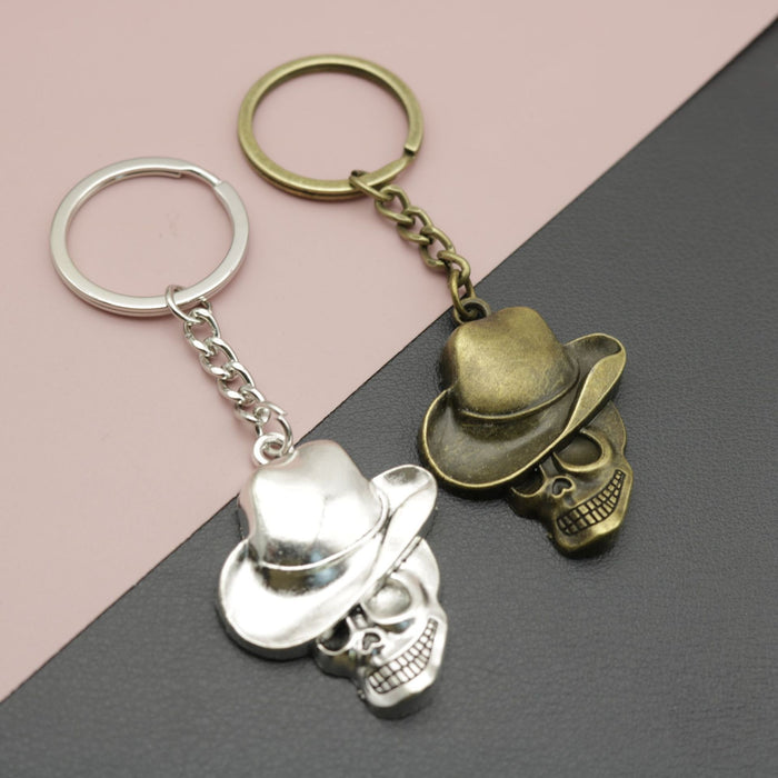 Zinc Alloy Hat Skull Keychain For Bag Charm Gift