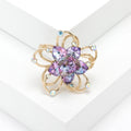 Alloy Crystal Hollow Flower Brooch For Elegant Apparel Accessories view 3