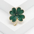 Enamel Alloy Four Leaf Clover Brooch For Fresh Style Apparel view 6