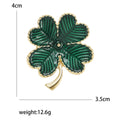Enamel Alloy Four Leaf Clover Brooch For Fresh Style Apparel view 5