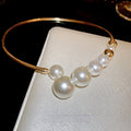 French Style Copper Pearl Geometric Round Choker Necklace For Women Light Luxury Statement Jewelry view 4