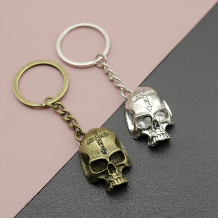 Metal Skull Keychain Minimalist Bag Charm Gift
