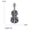 Vintage Alloy Rhinestone Violin Brooch Pin For Cardigans And Shawls view 5