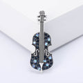 Vintage Alloy Rhinestone Violin Brooch Pin For Cardigans And Shawls view 4