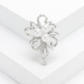 Alloy Pearl Flower Brooch Pin For Dress And Suit Decoration view 4