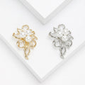 Alloy Pearl Flower Brooch Pin For Dress And Suit Decoration view 1