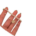 Sweet French Pearl Beaded Camellia Flower Double Layer Bangle For Women Summer Jewelry view 5