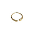 Gold Plated Zirconia Faux Pearl Round Bead Geometric Open Ring Jewelry Set Light Luxury Style view 5
