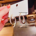 Korean Design Cross Drop Earrings For Women, Front Back Wear Geometric Zircon Earrings view 5