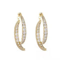 Korean Design Cross Drop Earrings For Women, Front Back Wear Geometric Zircon Earrings view 4