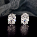 Classic Pigeon Egg Four Prong Cubic Zirconia Stud Earrings For Women Sparkling OL Fashion Ear Jewelry view 2