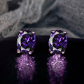 Classic Pigeon Egg Four Prong Cubic Zirconia Stud Earrings For Women Sparkling OL Fashion Ear Jewelry view 10