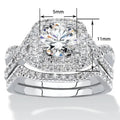 European American Popular Cross Stack Ring Set, Micro Setting Wedding Couple Engagement Proposal Rings view 5