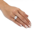 European American Popular Cross Stack Ring Set, Micro Setting Wedding Couple Engagement Proposal Rings view 4