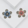Delicate Alloy Gradient Rhinestone Flower Brooch Pin For Fashion Apparel view 1